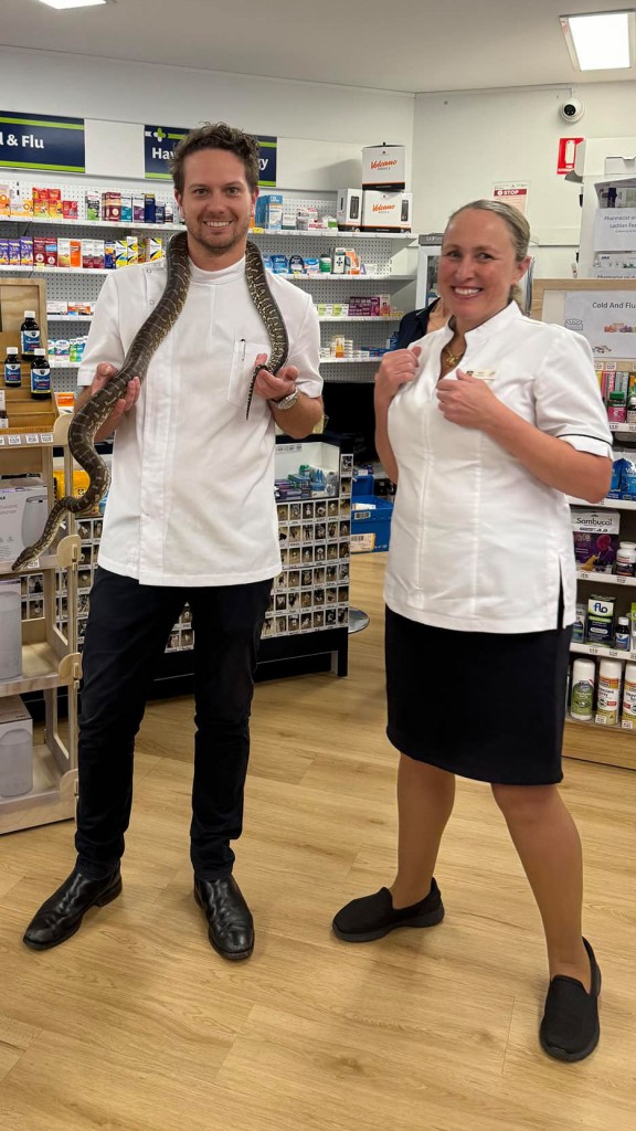 Pharmacists Lachlan Feather and Rene Ratilainen